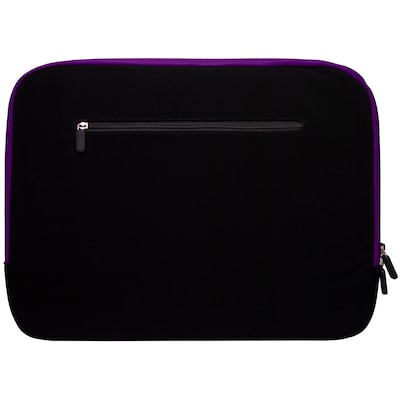 SumacLife Microsuede 15 Protective Carrying Sleeve (Black with Purple Edge)