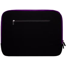 SumacLife Microsuede 15 Protective Carrying Sleeve (Black with Purple Edge)