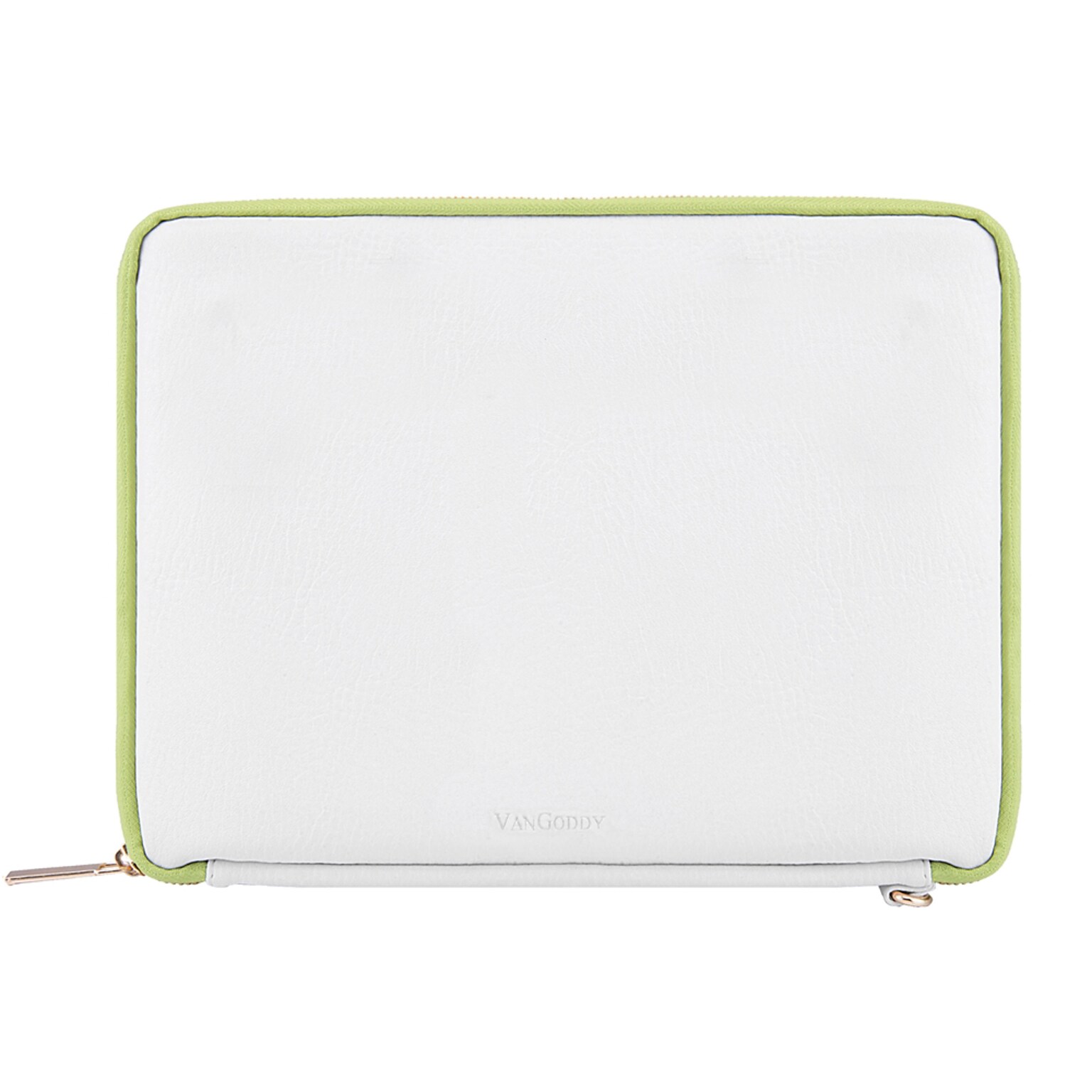 Vangoddy Irista Sleek Tablet Protector Sleeve, White/Green (RDYLEA295)