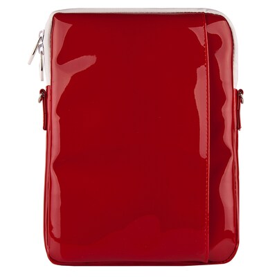 Vangoddy Hydei 10" Protector Case with Shoulder Strap, Red, Patent Leather (RDYLEA485)
