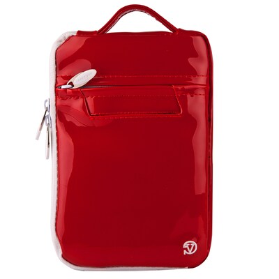 Vangoddy Hydei 7" Protector Case with Shoulder Strap with Handle (Red Patent Leather)