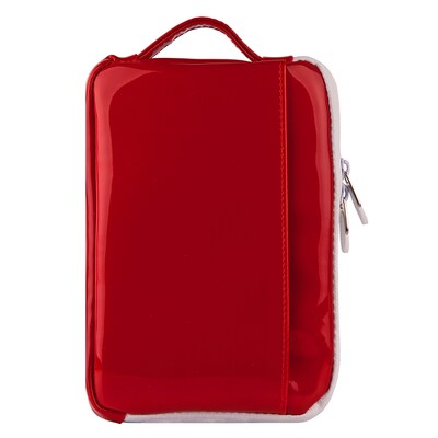 Vangoddy Hydei 7" Protector Case with Shoulder Strap with Handle (Red Patent Leather)