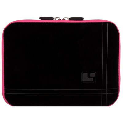 SumacLife Microsuede 15 Protective Carrying Sleeve (Black with Pink Edge)