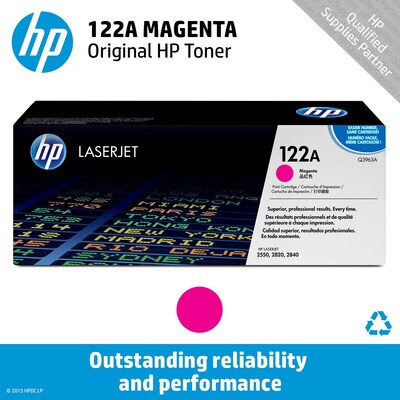 HP 122A Magenta Toner Cartridge (Q3963A); High Yield