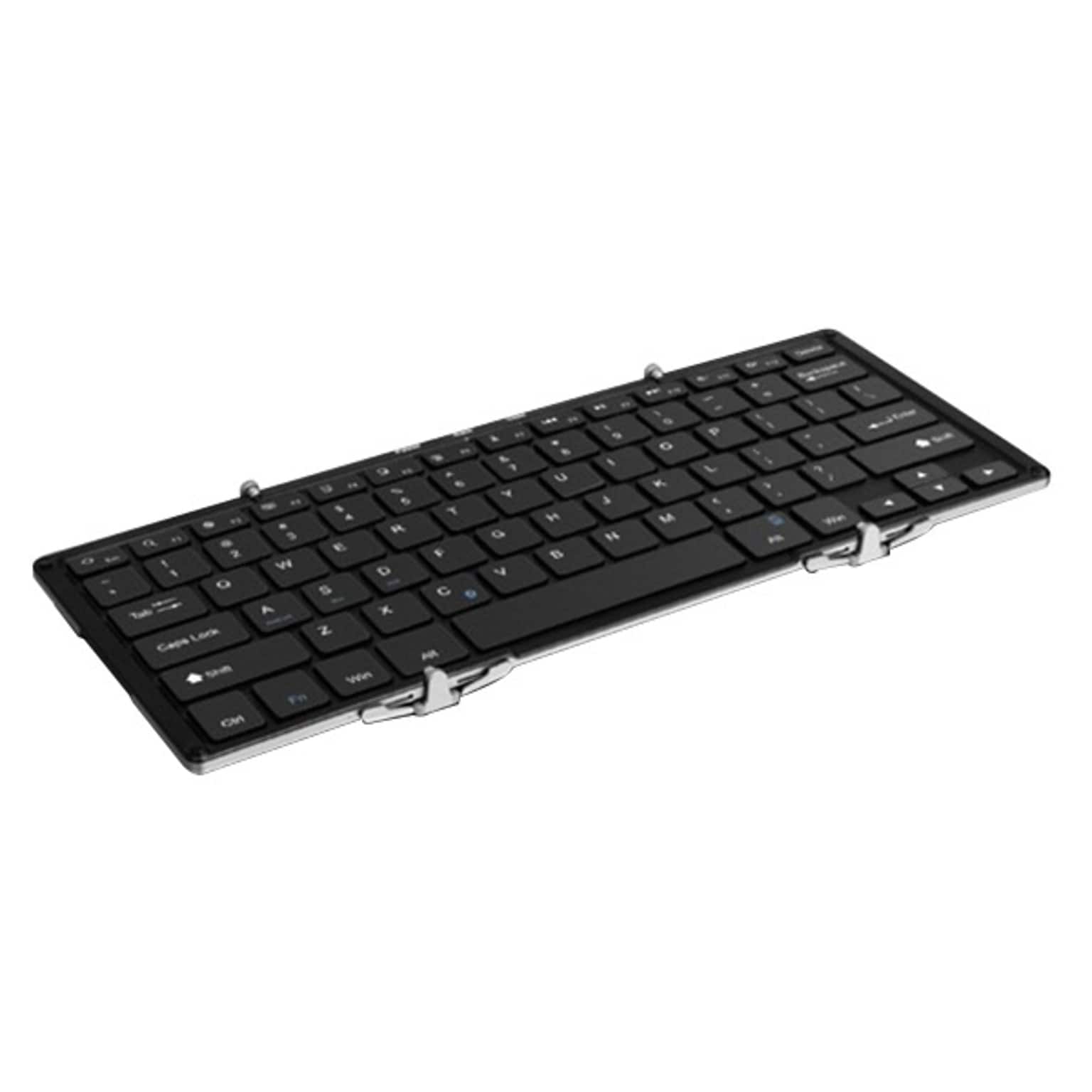 Aluratek Portable Ultra Slim Tri-Fold Bluetooth Keyboard Wireless, Black (ABLKO4F)
