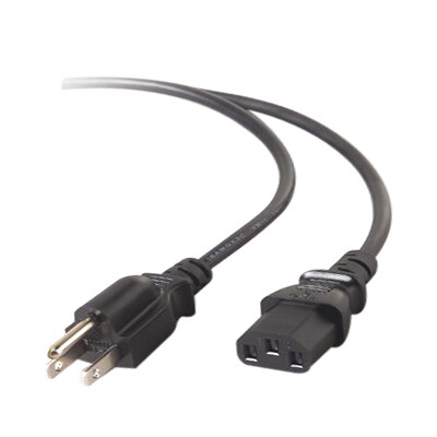 Belkin™ IEC 320 EN 60320 C13/NEMA 5-15 Female/Male Standard Power Cable, 6 (F3A104B06)