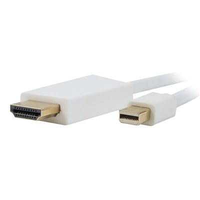 Comprehensive® MDP-HD-6ST 6' Mini DisplayPort to HDMI Male/Male Audio/Video Cable, White