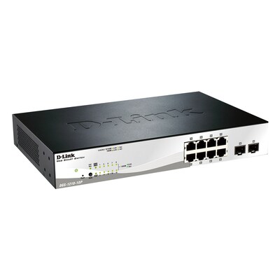 D-Link® DGS-1210 Series DGS-1210-10P 10-Port Gigabit Web Desktop Manageable Smart PoE Switch