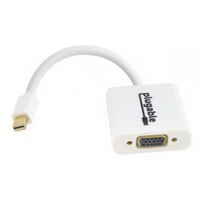 Plugable® Mini Display Port to VGA Male/Female Video Adapter Cable, White