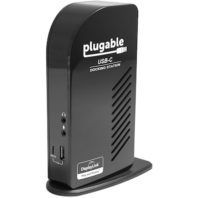 Plugable® USB-C Triple Display Docking Station for Apple MacBook Retina 2015/2016, Black  (UD-ULTCDL)