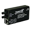 Transition Networks® M/E-PSW-FX-02 RJ-45 to SC Port Mini Fast Ethernet Media Converter, Black