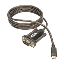 Tripp Lite U209-005-C 1.52 m USB Type C to DB9 RS-232 Male/Male Serial Adapter Cable, Black