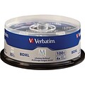 Verbatim® 98914 100GB BD-R XL Recordable Media with Branded Surface, Spindle, 25/Pack