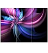 DesignArt Purple and Blue Psychedelic Flower - 3 Piece Graphic Art on Wrapped Canvas Set