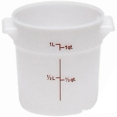 Cambro White Food Storage Container, 1 qt. (75125)