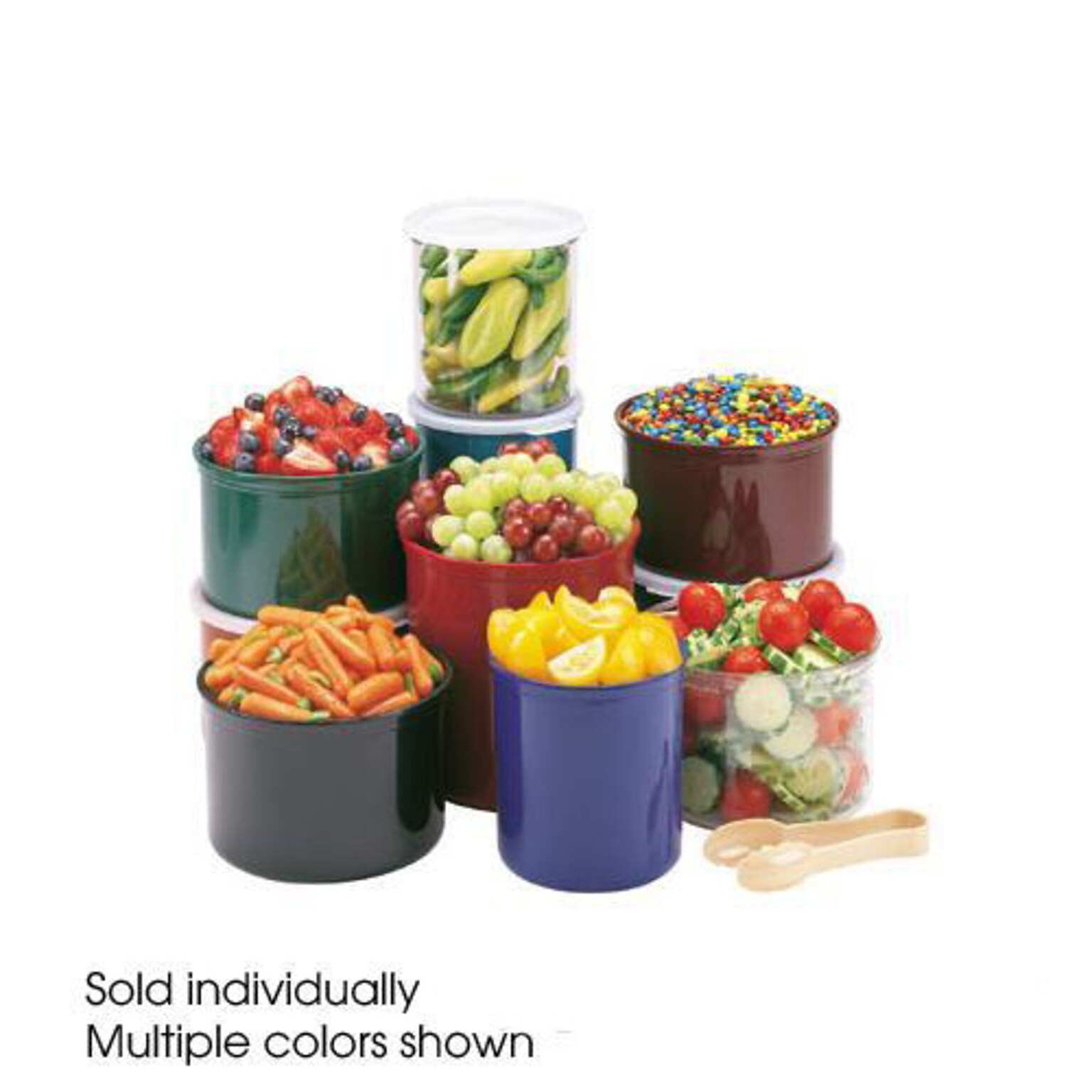 Cambro 1 1/2 Qt. Black Crock with Lid, 4 1/3 H x 7 W x 6 2/3 D, Black (CP15110)