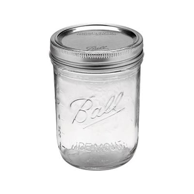 Ball Industries 16 oz. Glass Wide Mouth Mason Jar with Lid, 12/Carton (14229)
