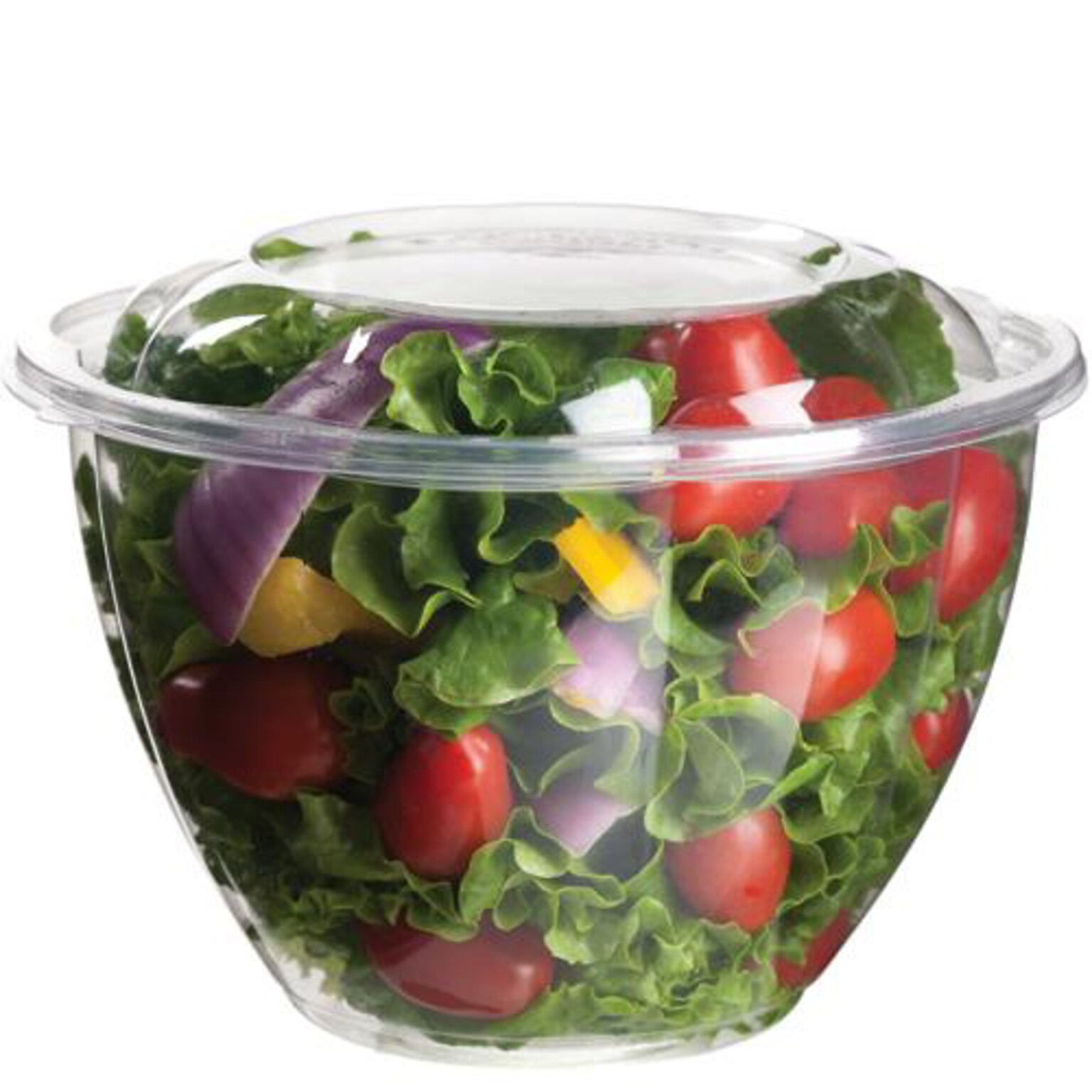 Eco-Products 48 oz. PLA Salad Bowls with Lids, 6 11/16 Dia x 4 6/16 H, Clear, 150/Pack (EP-SB48)