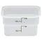 Cambro 2 Qt. CamSquare® Food Storage Container, 7 1/4 L x 7 1/4 W x 3 7/8 H, White (2SFSP148)