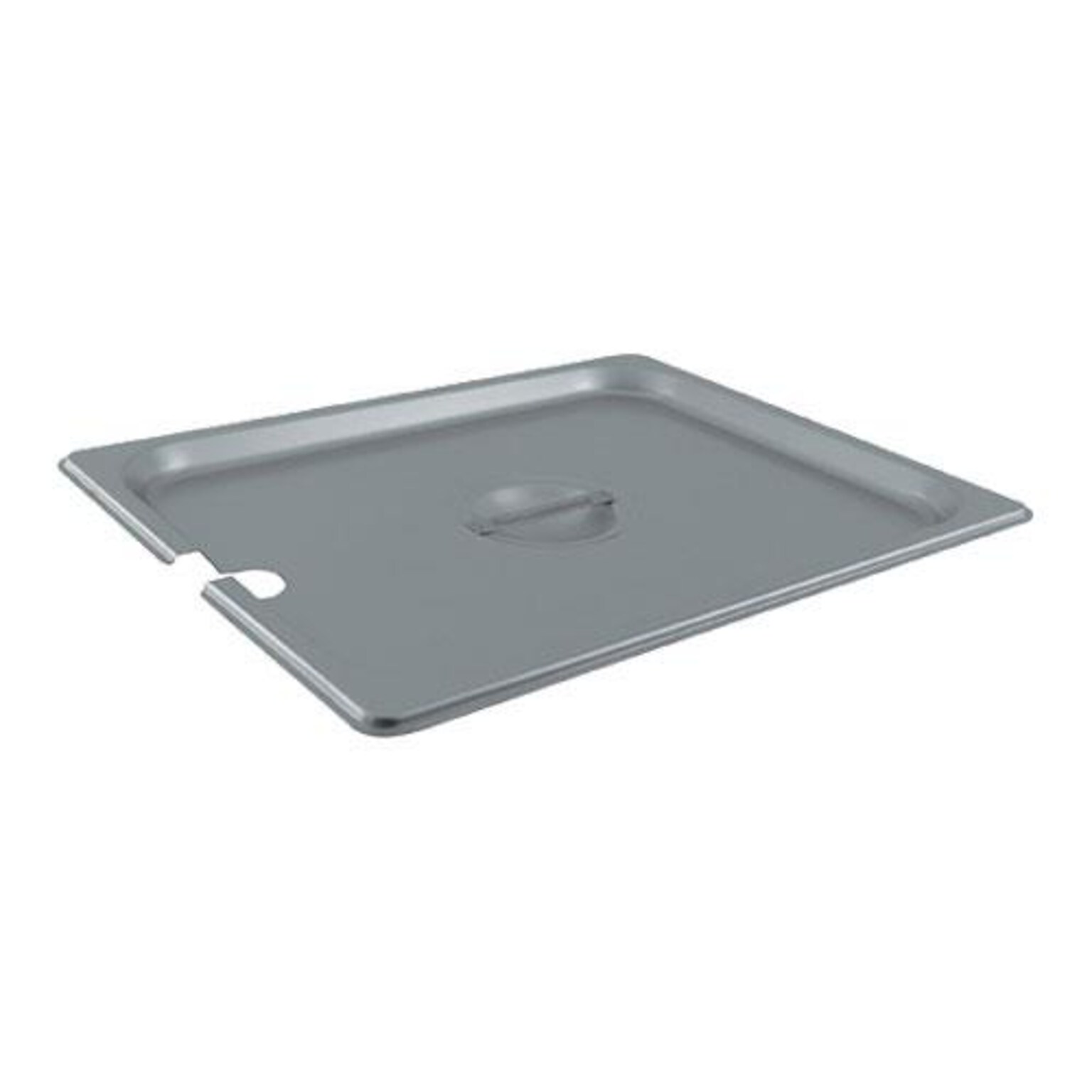 Update International Half Size Notched Pan Cover, 10.25 W x 6.25 D, Silver (STP-50LDCS)
