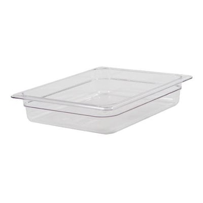 Cambro 1/2 Size 2 1/2 Deep Camwear® Food Pan, 2 1/2 H x 12 3/4 W x 10 3/8 D, Clear (22CW135)