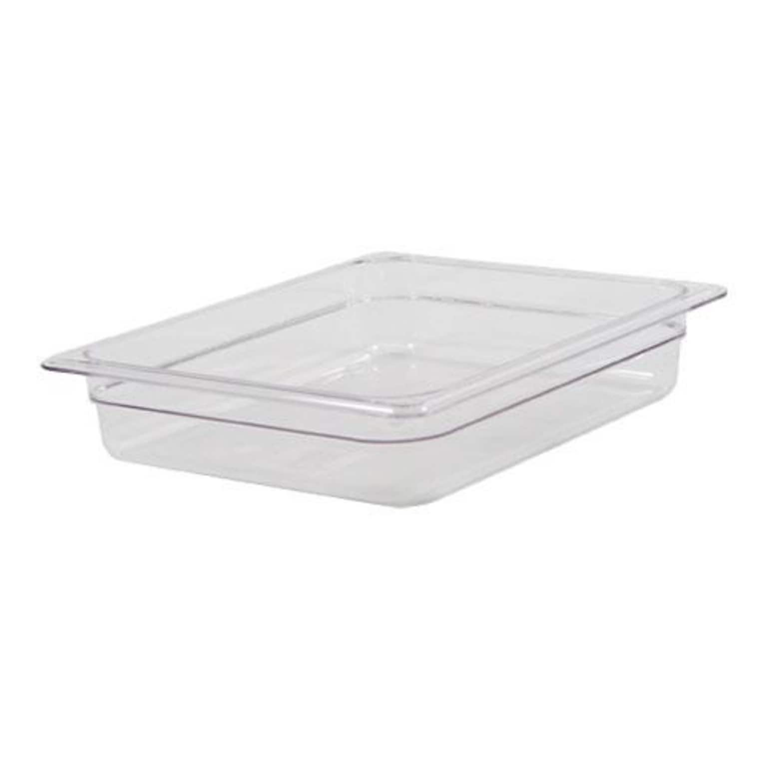 Cambro 1/2 Size 2 1/2 Deep Camwear® Food Pan, 2 1/2 H x 12 3/4 W x 10 3/8 D, Clear (22CW135)