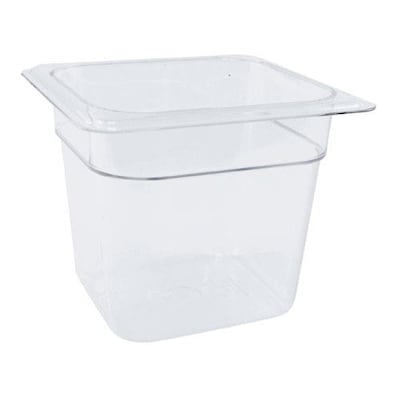 Cambro Camwear 6 Deep Full Size Clear Food Pan, 7 L x 6.4 W x 6 D (78466)