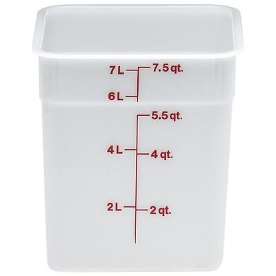 Cambro CamSquare White Food Storage Container, 8 qt. (78498)