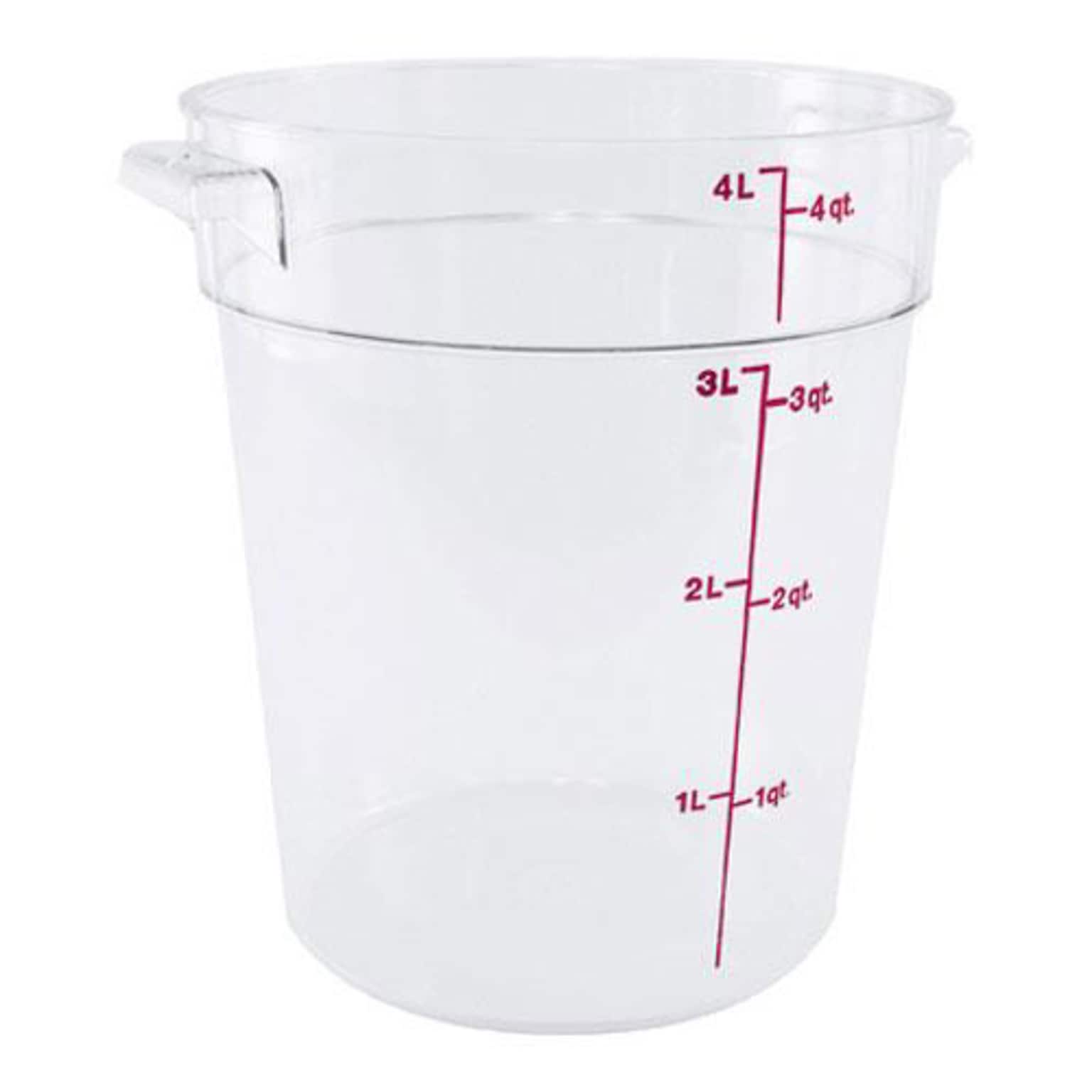 Cambro 4 Qt. Camwear® Food Storage Container, 8 3/16 D X 8 9/16 H, Clear (RFSCW4135)