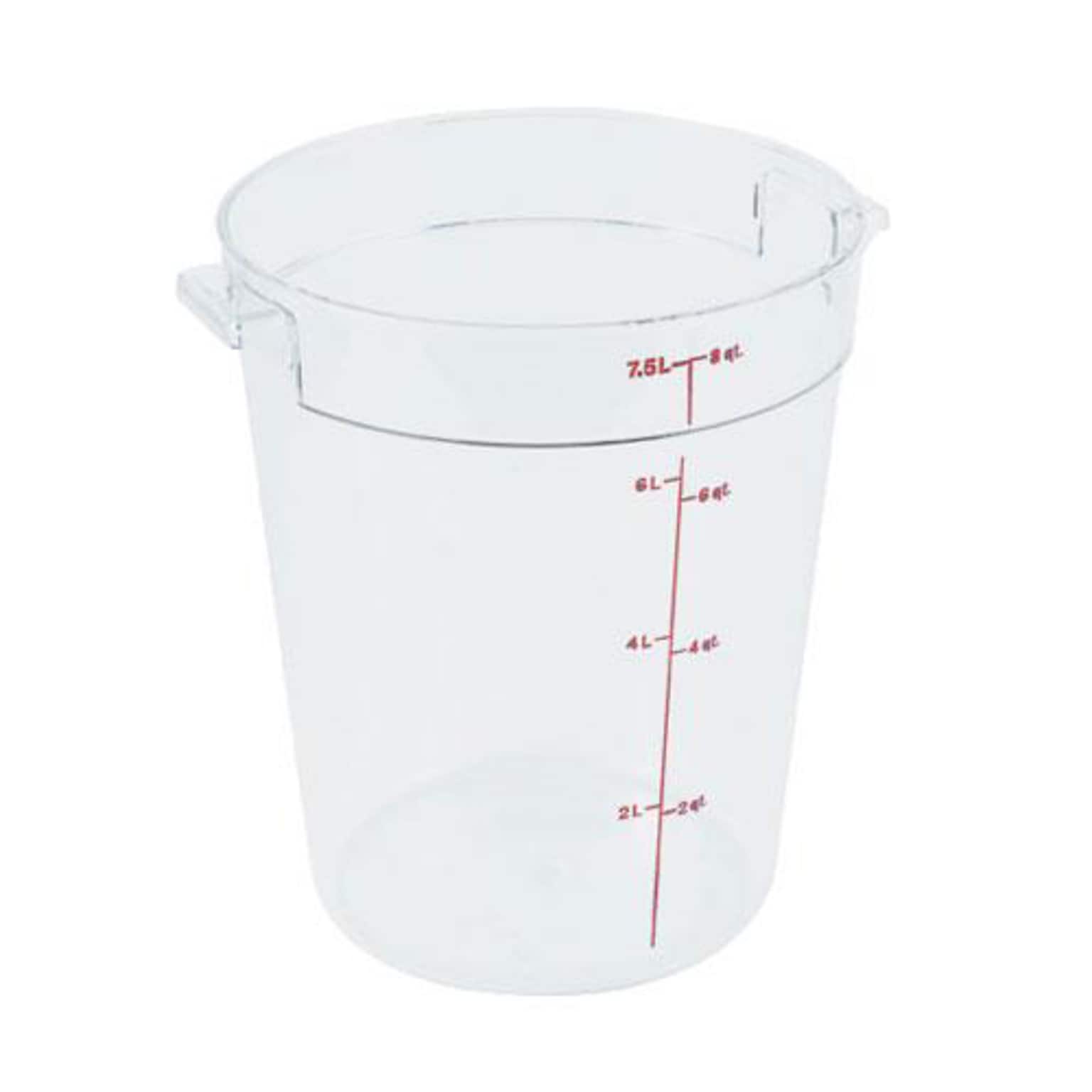 Cambro 8 Qt. Camwear® Food Storage Container, 9 15/16 D X 10 7/8 H, Clear (RFSCW8135)