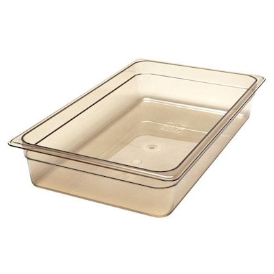 Cambro Full Size 4" Deep H-Pan™ Food Pan, 20 7/8" L x 12 3/4" W, Amber, 6/Pack (14HP150)