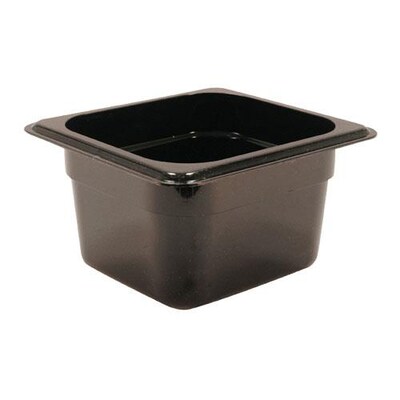 Cambro Camwear 4 Deep Black Food Pan, 6 15/16 L x 6 3/8 W,  6/Pack (79364)