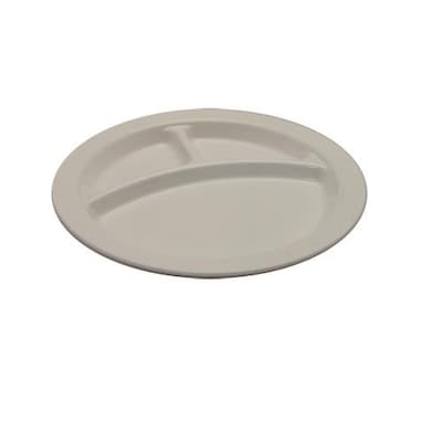 Cambro Camwear 9 Polycarbonate 3 Compartment Plate, Cream (85810)