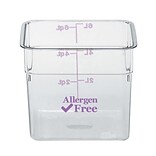 Cambro 2 Qt. Purple Allergen Free CamSquare® Container, 7 1/4 L x 7 1/4 W x 3 7/8 H, Purple/Clear