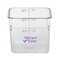 Cambro 8 Qt. Purple Allergen Free CamSquare® Container, 8 3/8" L x 8 3/8" W x 9 1/8" H, Purple/Clear (8SFSCW441)
