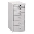 Bisley® 8 Drawer Steel Desktop Multidrawer Cabinet, Light Gray