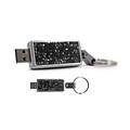 32GB Keychain V2 USB 3.0 Swarovski Crystal; Black-Charcoal