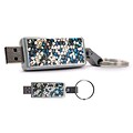 64GB Keychain V2 USB 3.0 Swarovski Crystal; Black-Charcoal-Blue