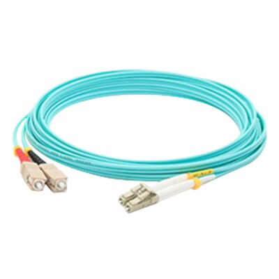 AddOn® 16.4 Laser-Optimized OM3 Multi-Mode Fiber Duplex ST to LC Male/Male Patch Cable, Aqua