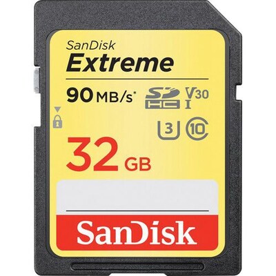 SanDisk SDSDXVE-032G-ANCIN Extreme UHS-I 32GB SDHC Flash Memory Card