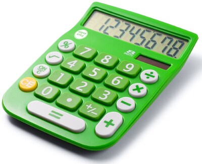 Office + Style 8 Digit Calculator- Green