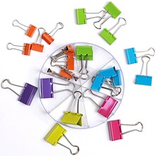 Office + Style Assorted Sized Colored Binder Clips, 26 pcs
