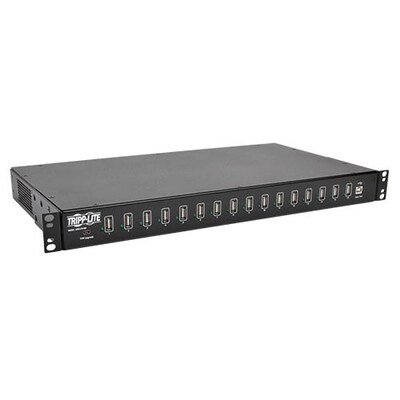 Tripp Lite 16 Port USB Charging Station with Syncing Function, Black (U280, 016, RM)