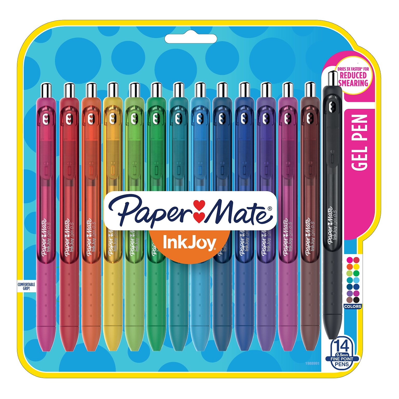Paper Mate InkJoy Retractable Gel Pens, Fine Point, Assorted Ink, 14/Pack (1988991)