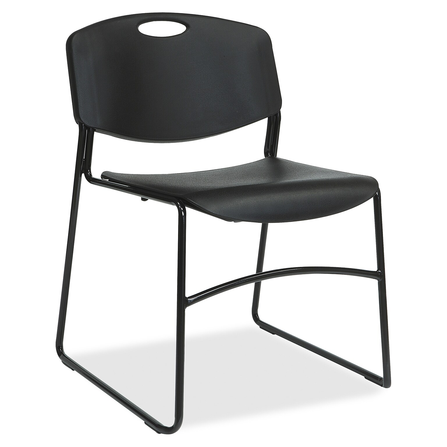 Lorell Heavy-duty Standard-height Stacking Chair, 21.3W x 26.1D x 34H, Black (LLR62528)