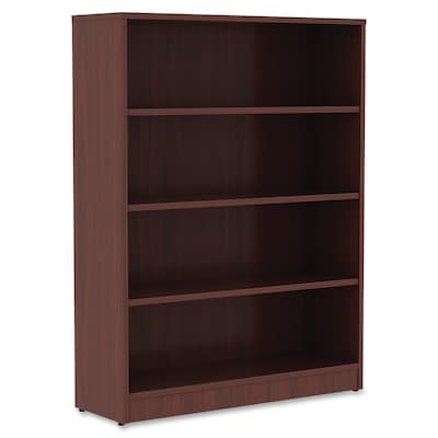 Lorell 48H 4-Shelf Bookcase, Mahogany (LLR99784)
