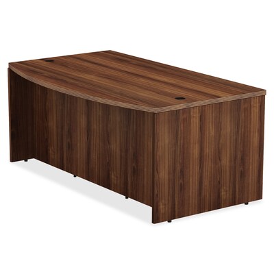 Lorell Chateau Series Bowfront Desk, 36W x 72D x 29.5H,  Walnut (LLR34354)