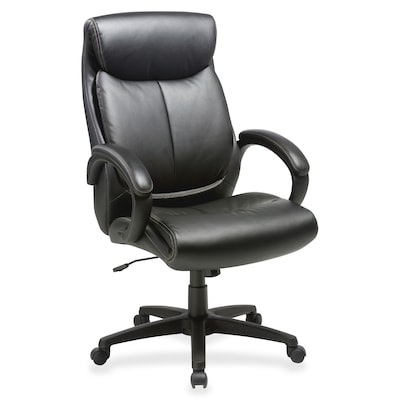 Lorell Bonded Leather Swivel Executive Chair, Black (LLR59497)