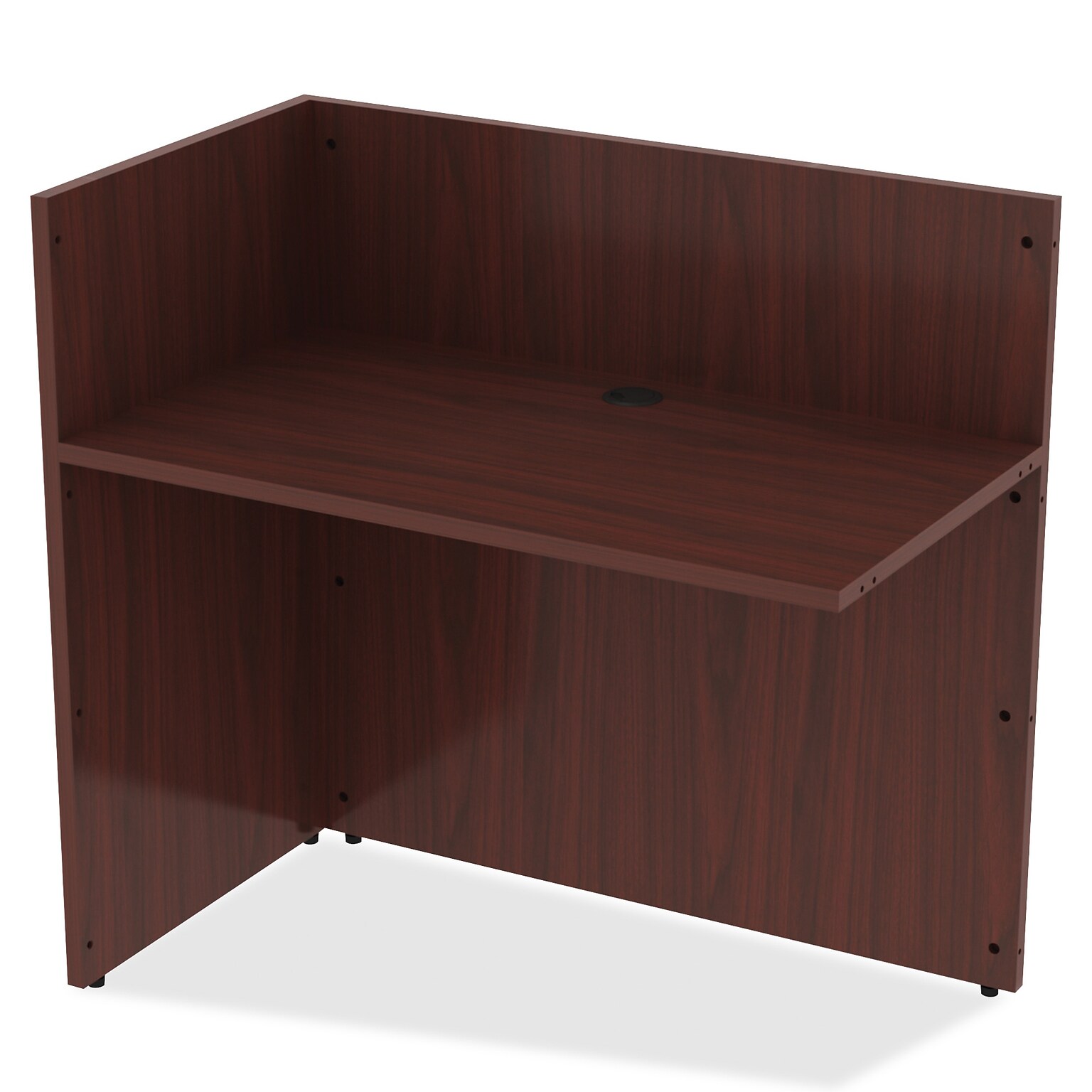 Lorell Essentials Series Reception Return, 42W x 24D x 41.5H, Mahogany (LLR59627)