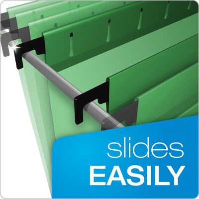 Pendaflex SureHook® Reinforced Hanging File Folders, 5 Tab Positions, Letter Size, Bright Green, 20/Box (6152 1/5 BGR)